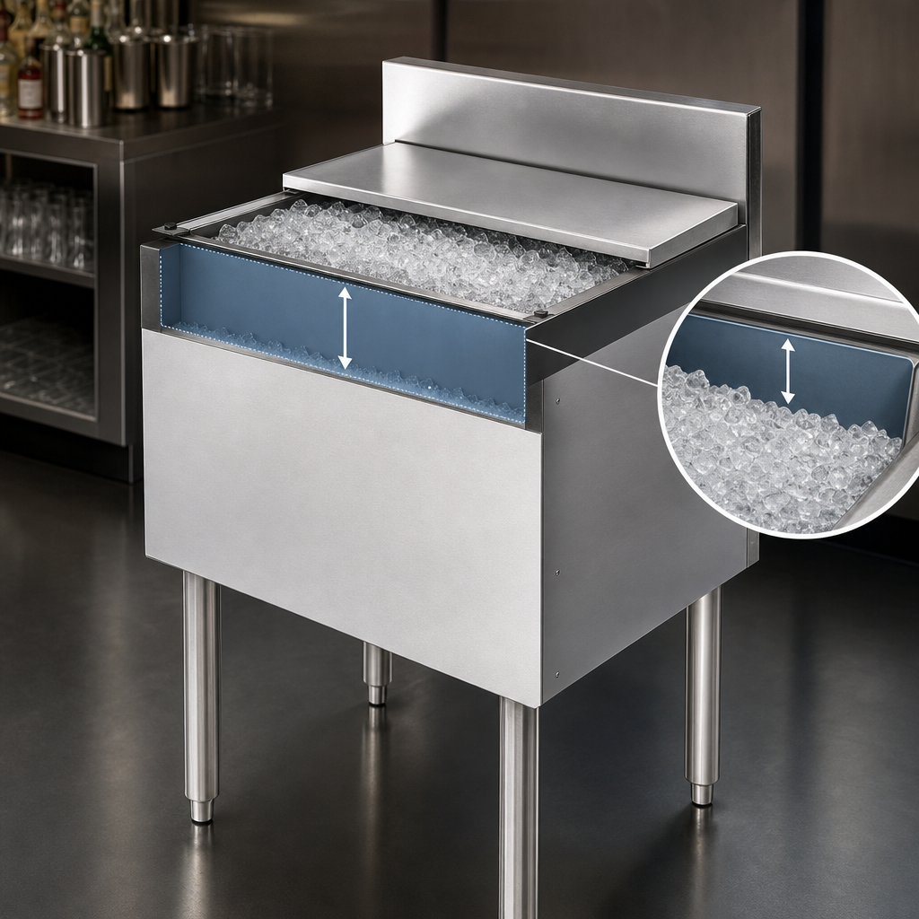 Deep Stainless Steel Ice Bin