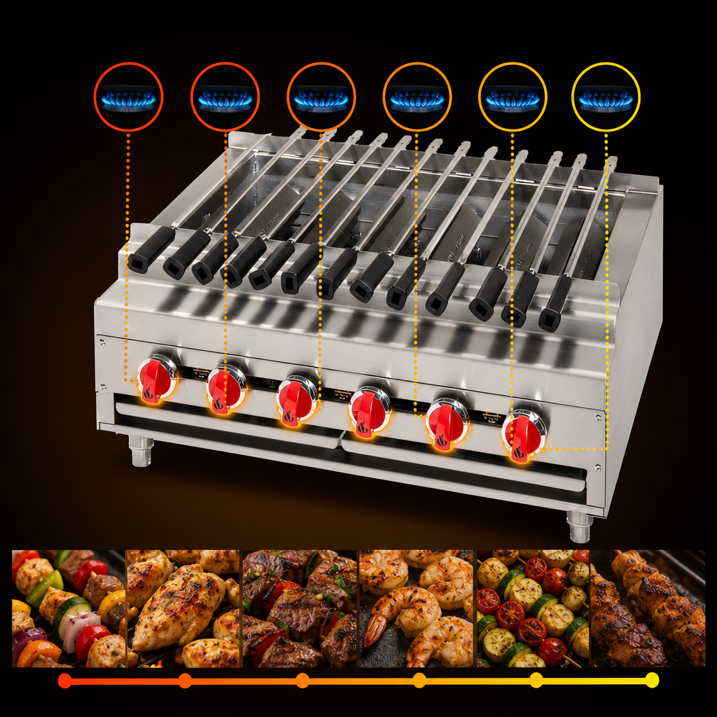 Six Individually Controlled Burners