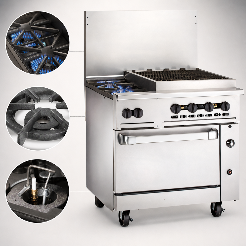 Two 30,000 BTU Open Burners