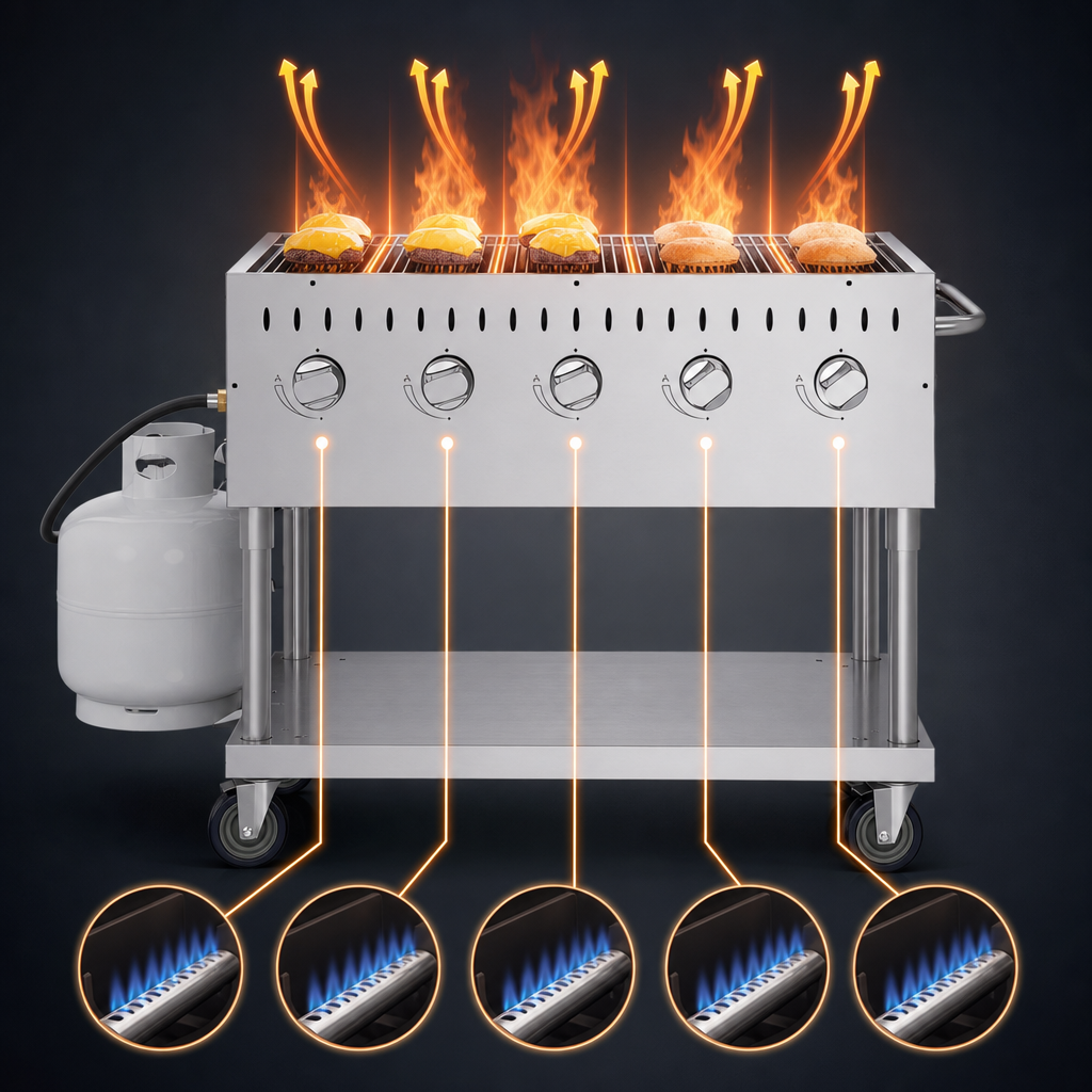 Five High-Output Burners