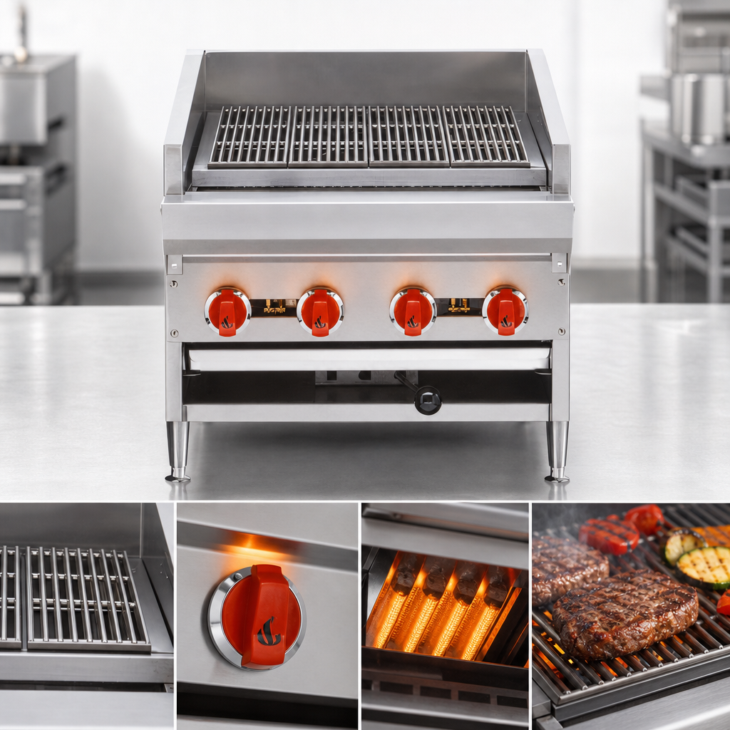 Four 20,000 BTU/hr Burners