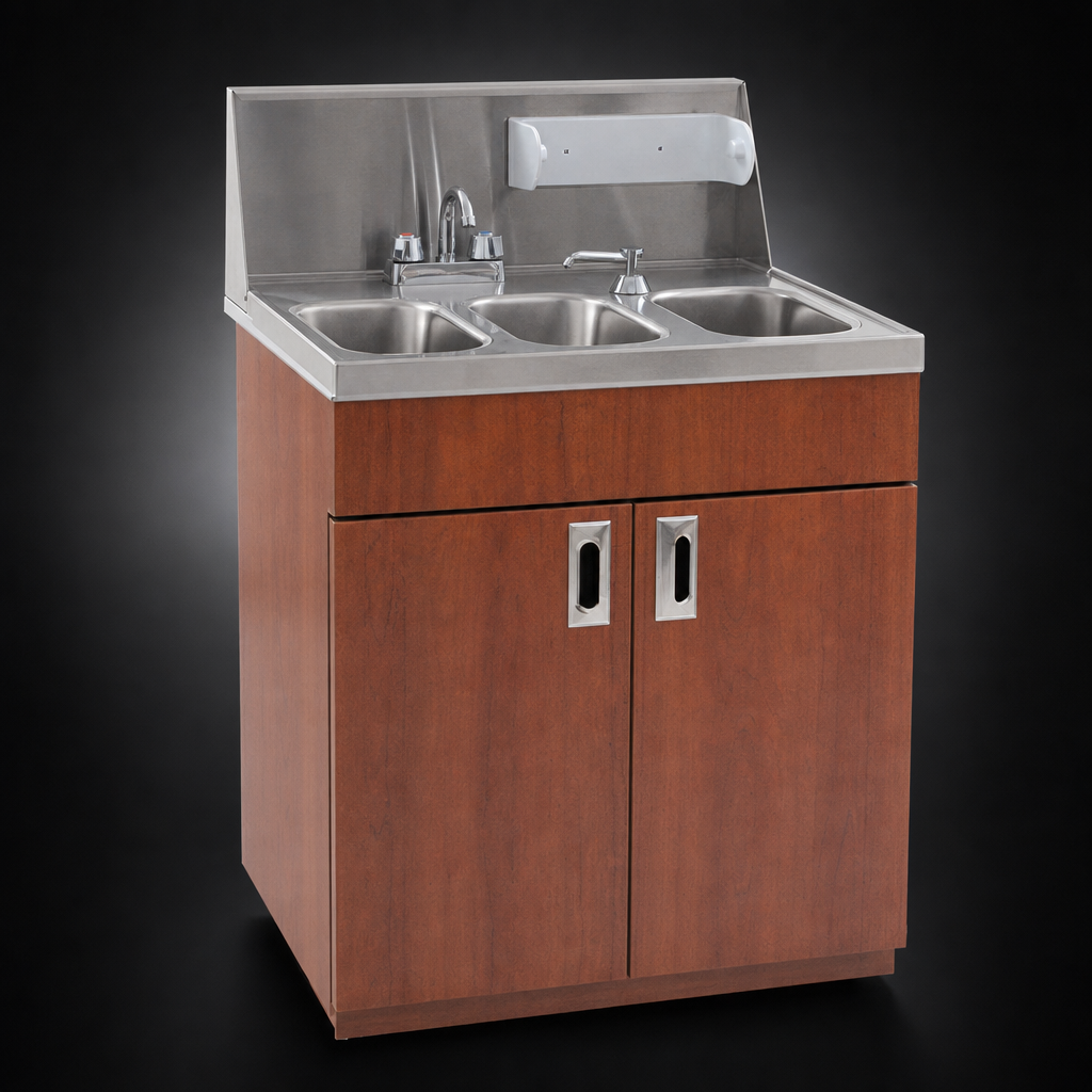 Three-Compartment Stainless Steel Sink