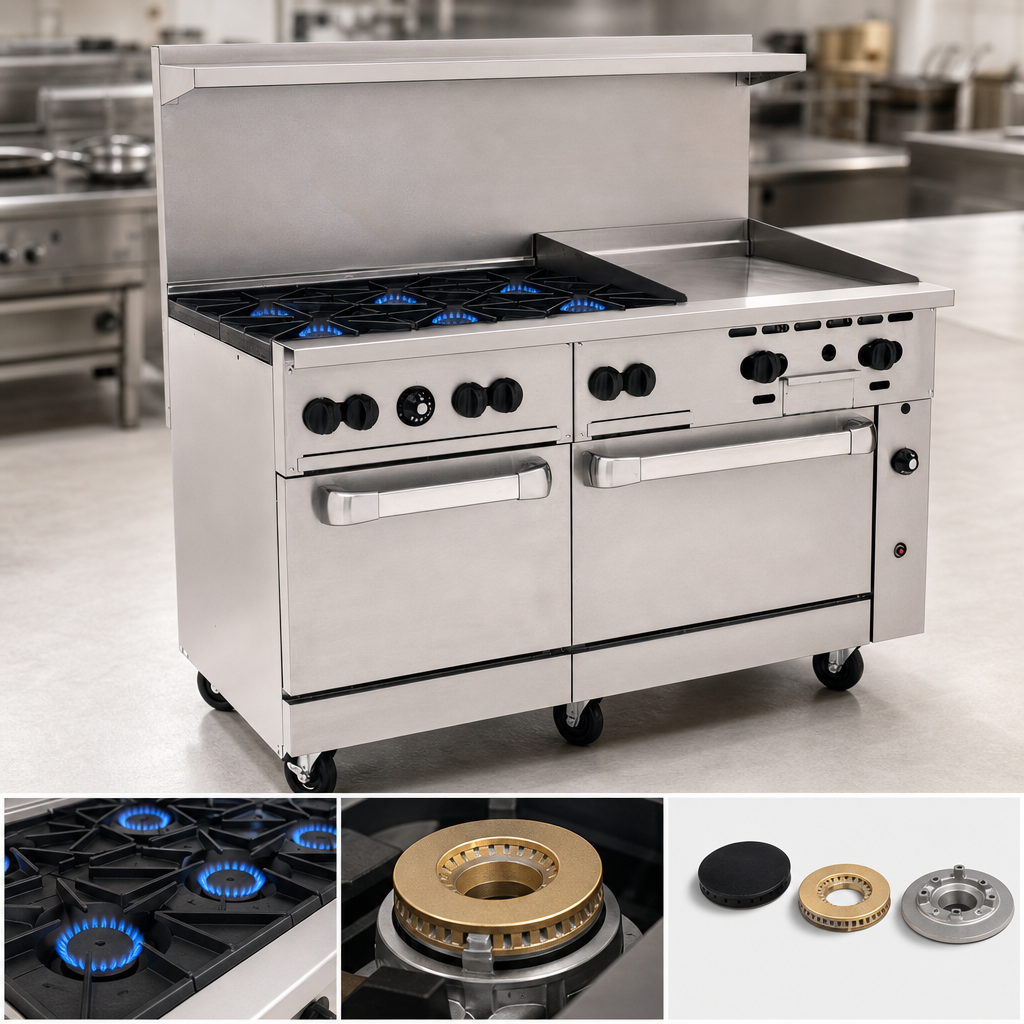 Six 30,000 BTU Open Burners