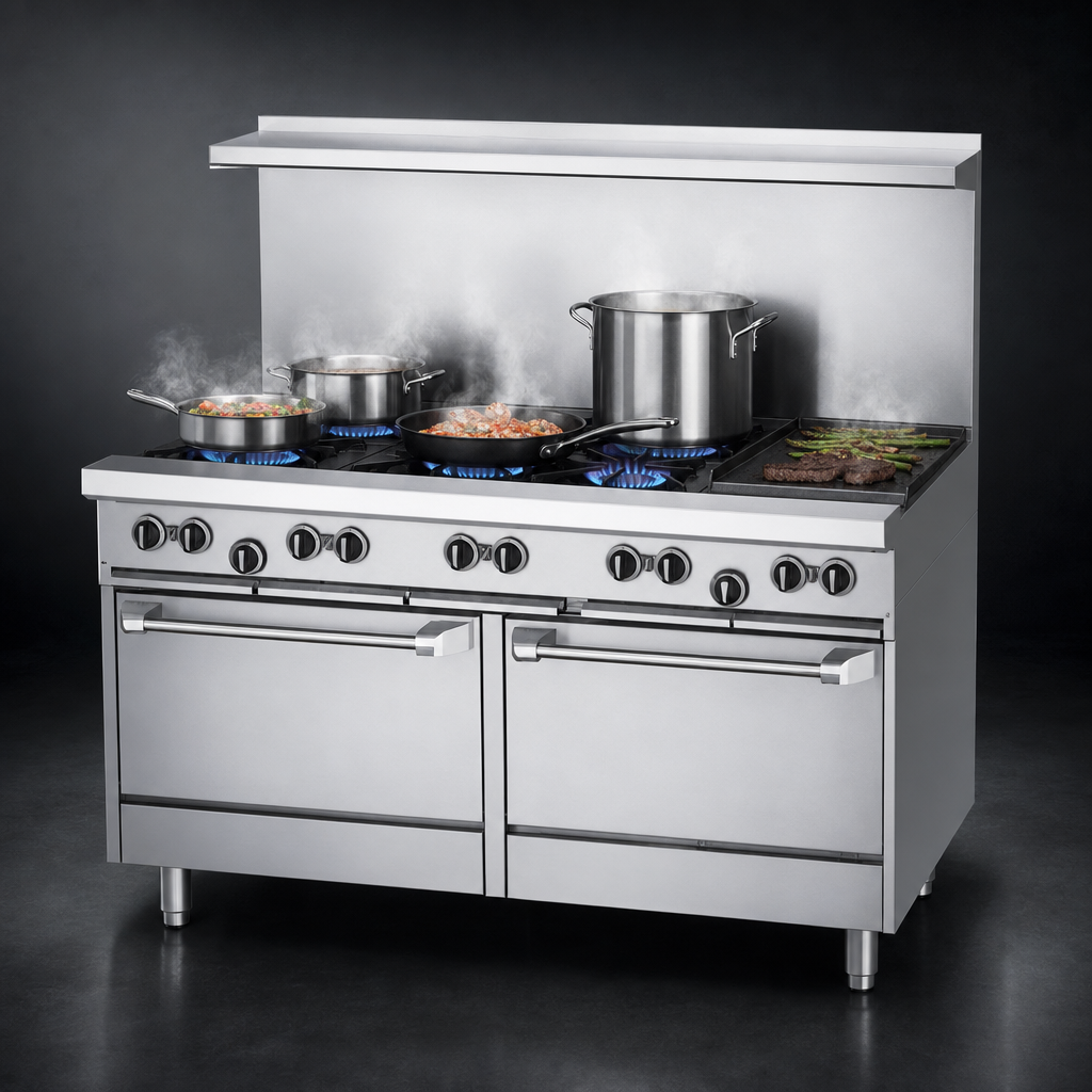 Eight 32,000 BTU Open Burners
