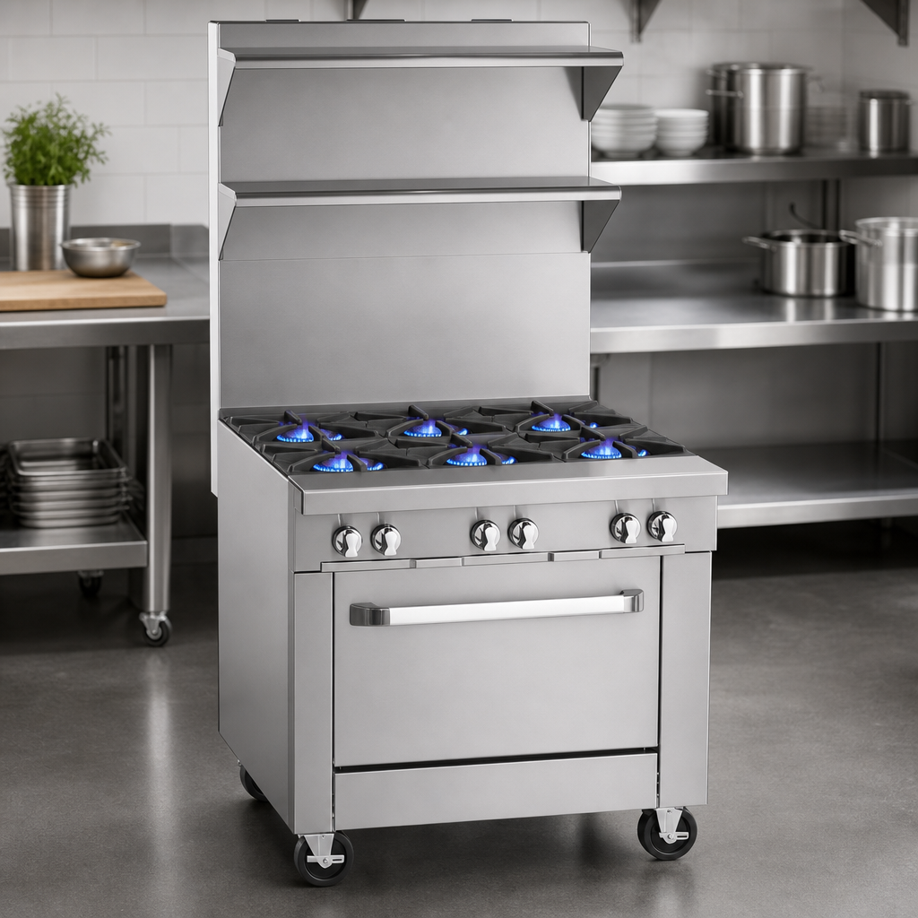 Six Open-Top Burners