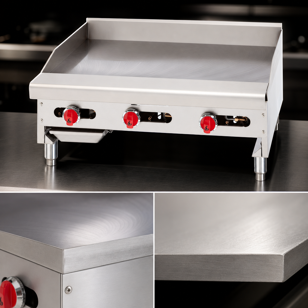 1-Inch Polished Steel Griddle Plate