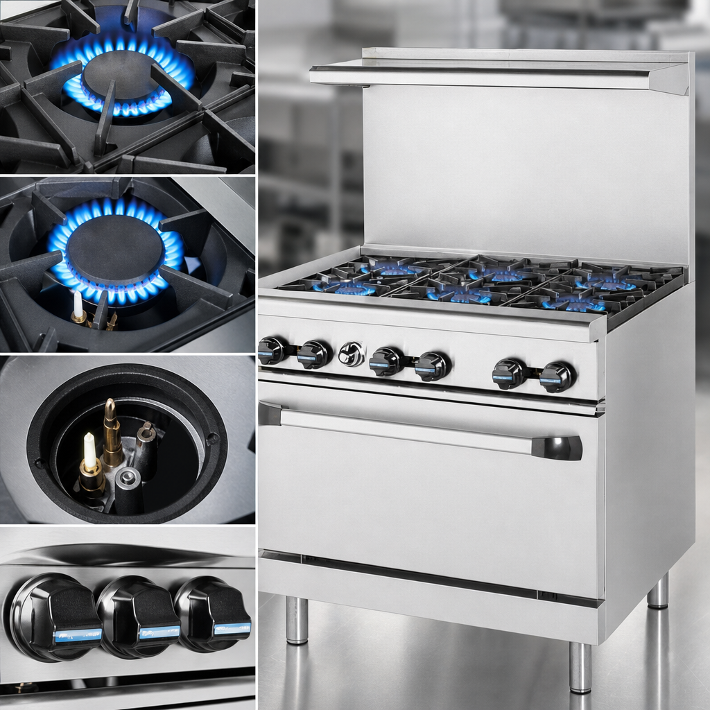 Four 32,000 BTU Open Burners
