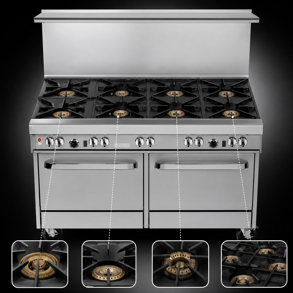 Eight Open Burners