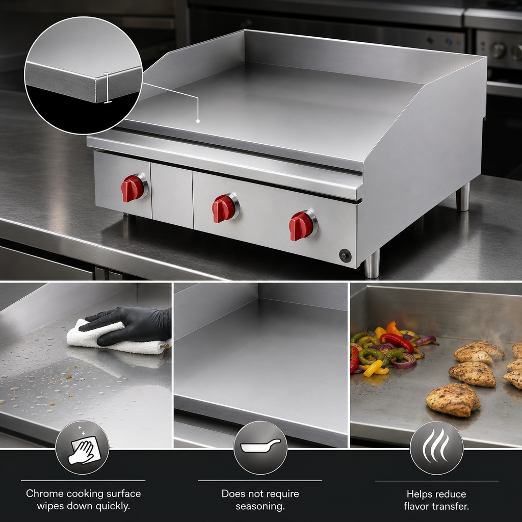 1-Inch Chrome Griddle Plate
