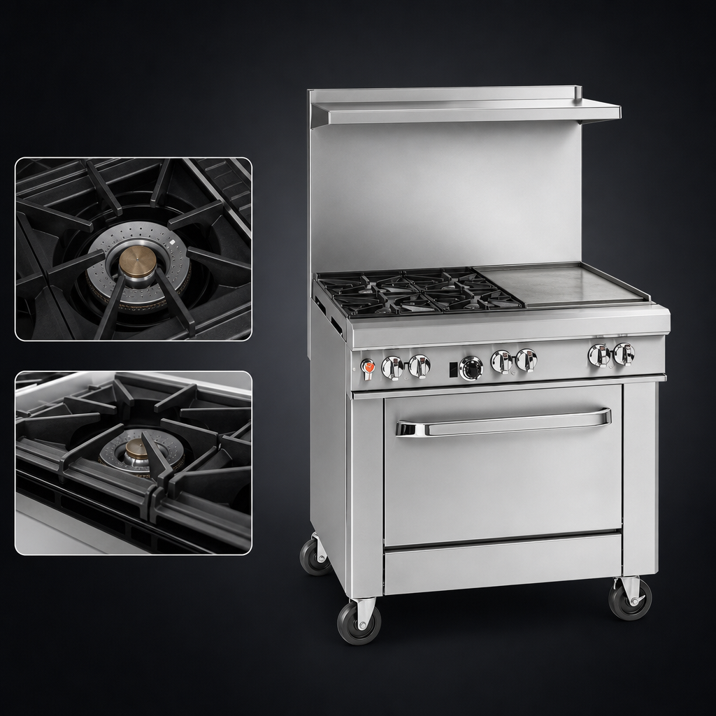 2 Non-Clog Open Burners