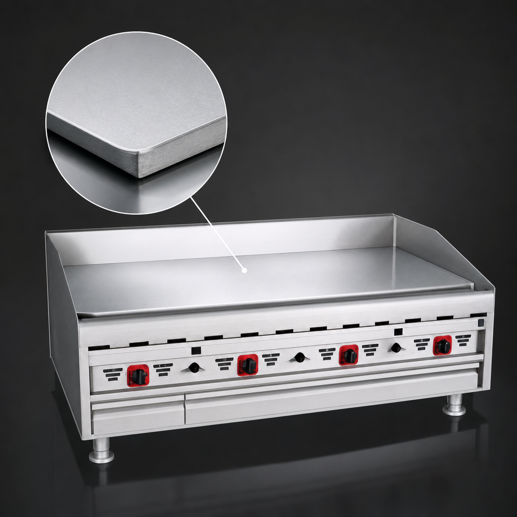 1-Inch Polished Steel Griddle Plate