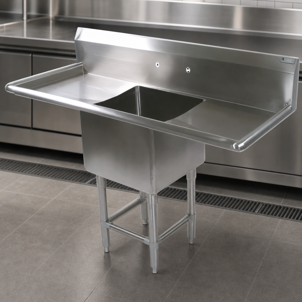 1-Compartment Sink With Dual Drainboards