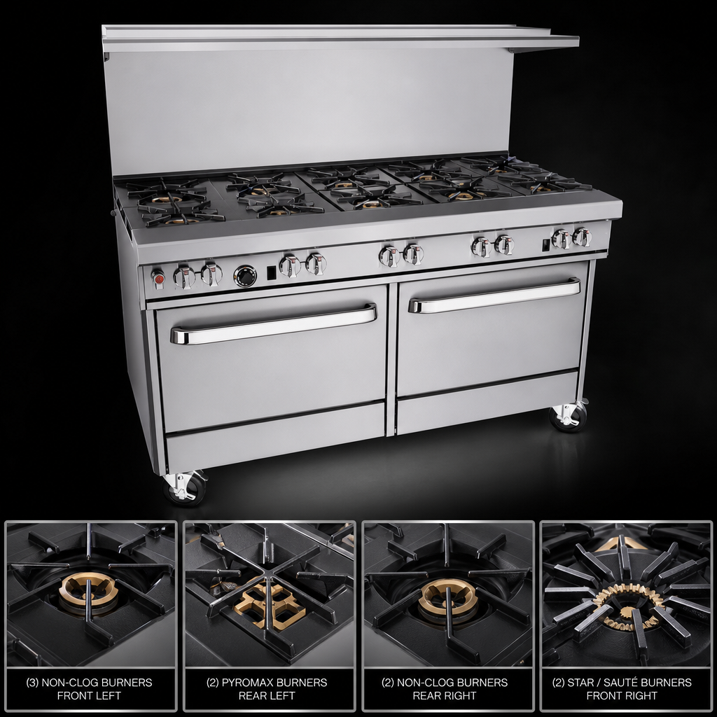 Nine Open Burners