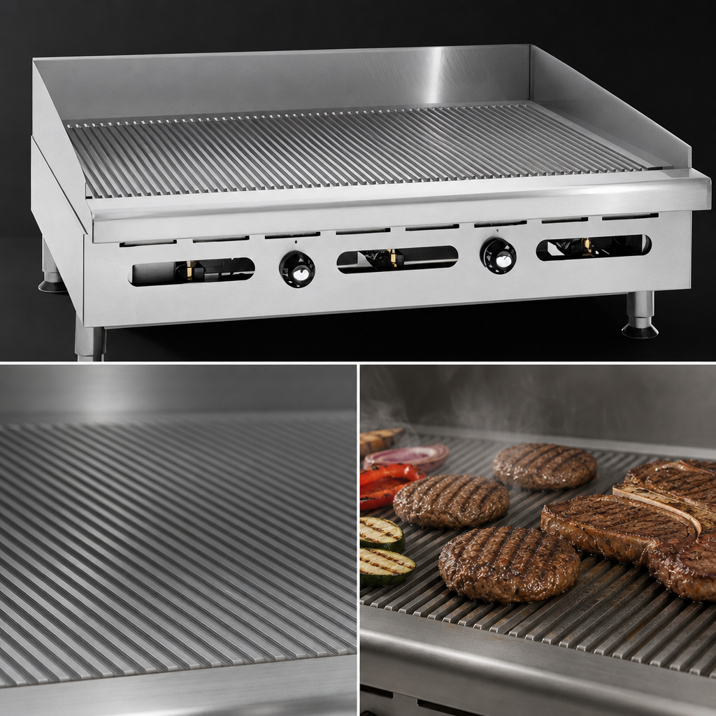 Grooved Steel Griddle Plate