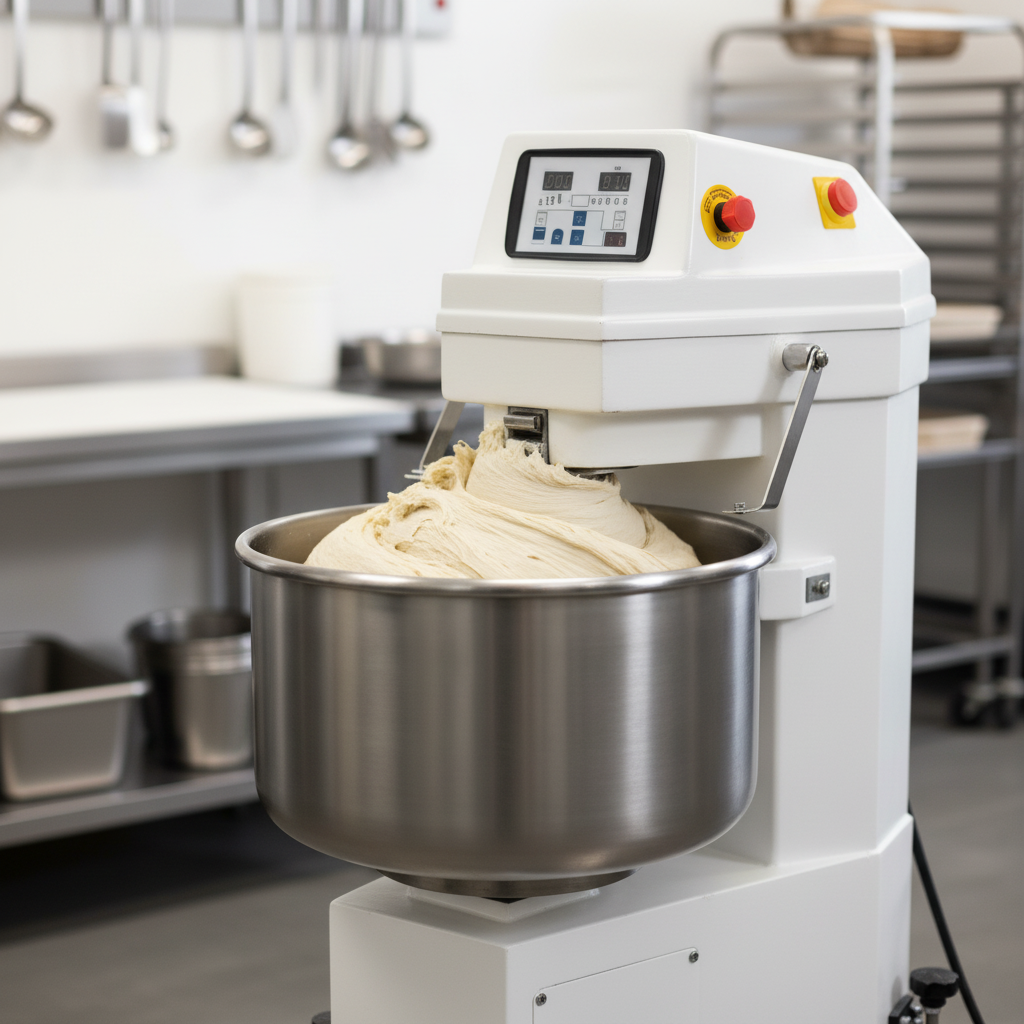 Experience consistent power as the ABSFBM-50 spiral dough mixer effortlessly handles heavy loads with its high torque non-slip belt drive.