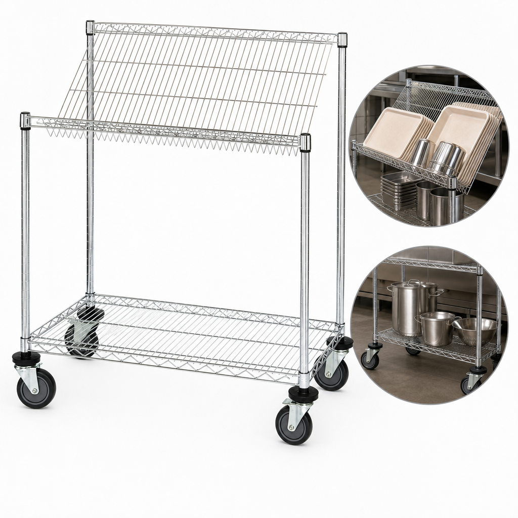 Flat And Slanted Wire Shelves