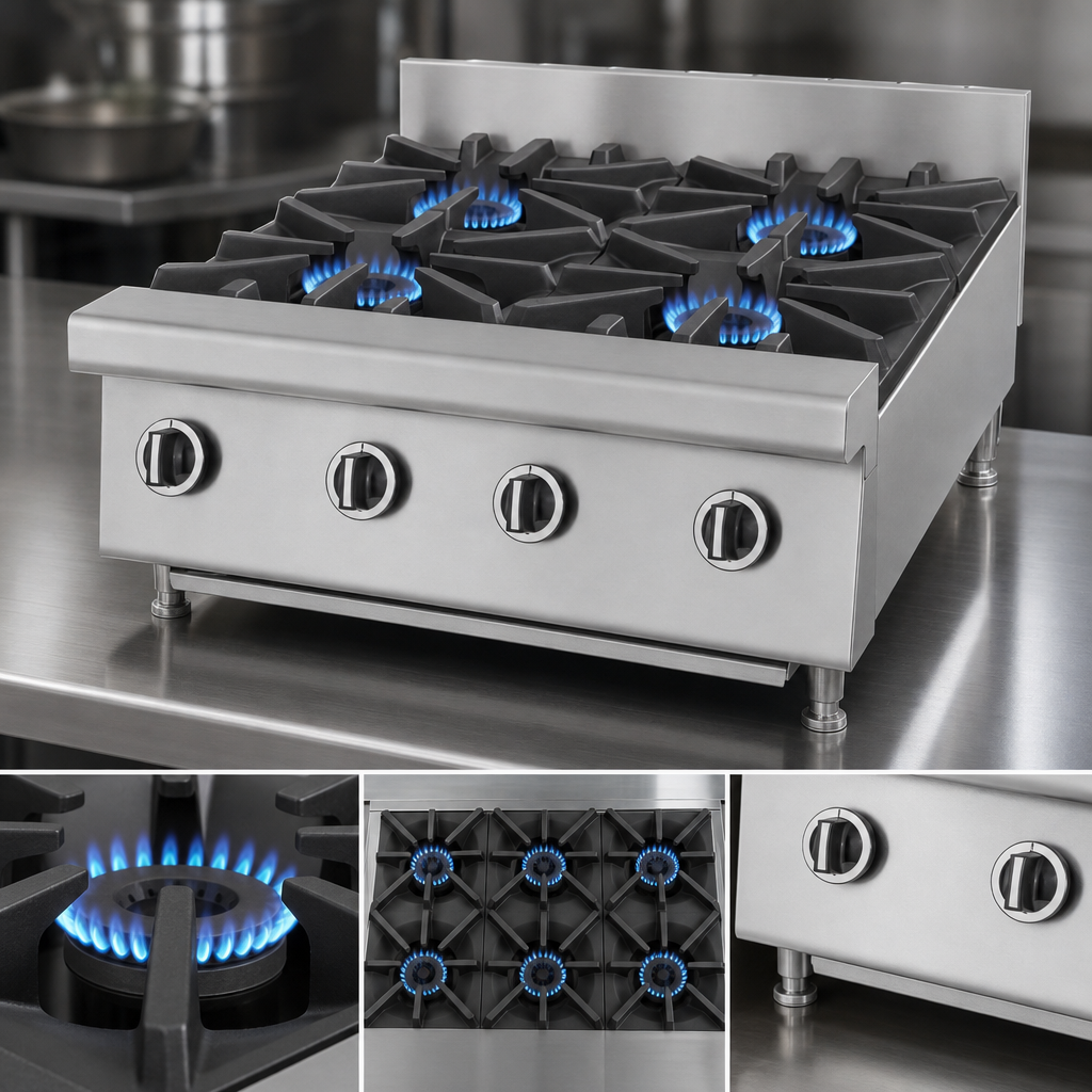 Six Performer Pro Open Burners