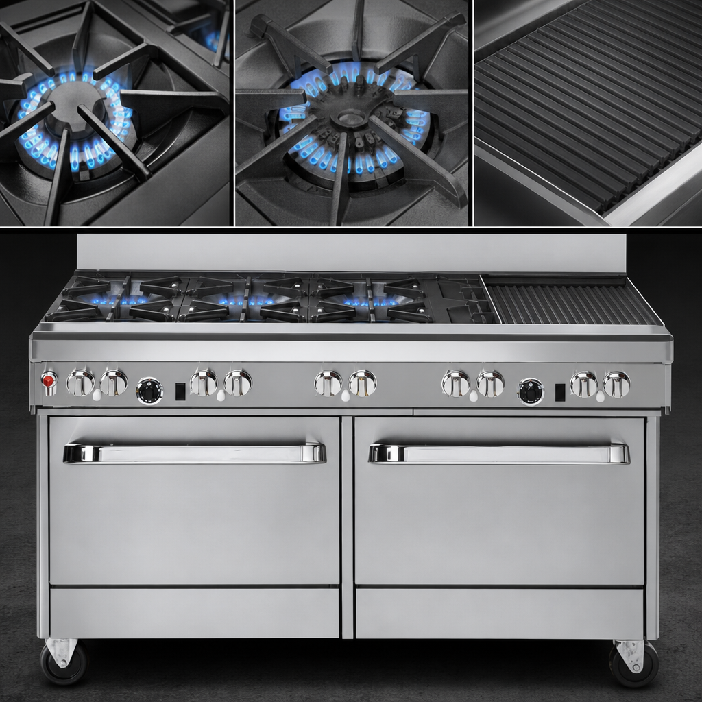 Five-Burner Top With Charbroiler