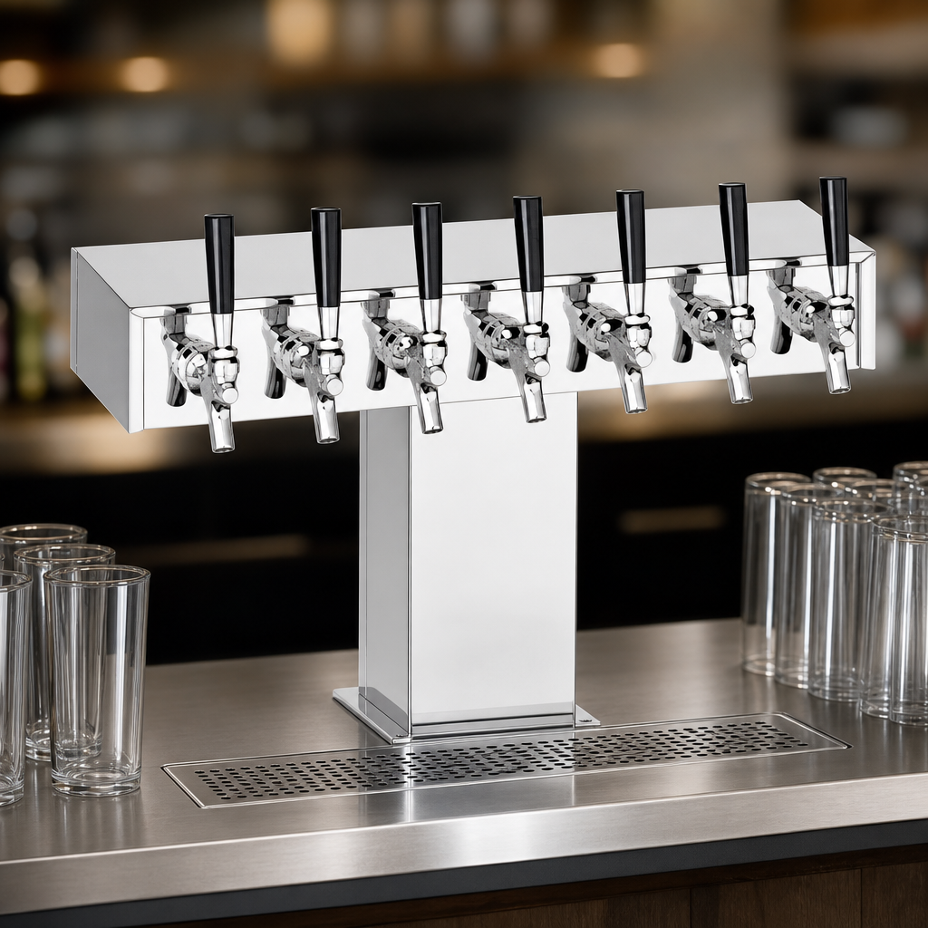 Wide Base 8-Faucet Layout