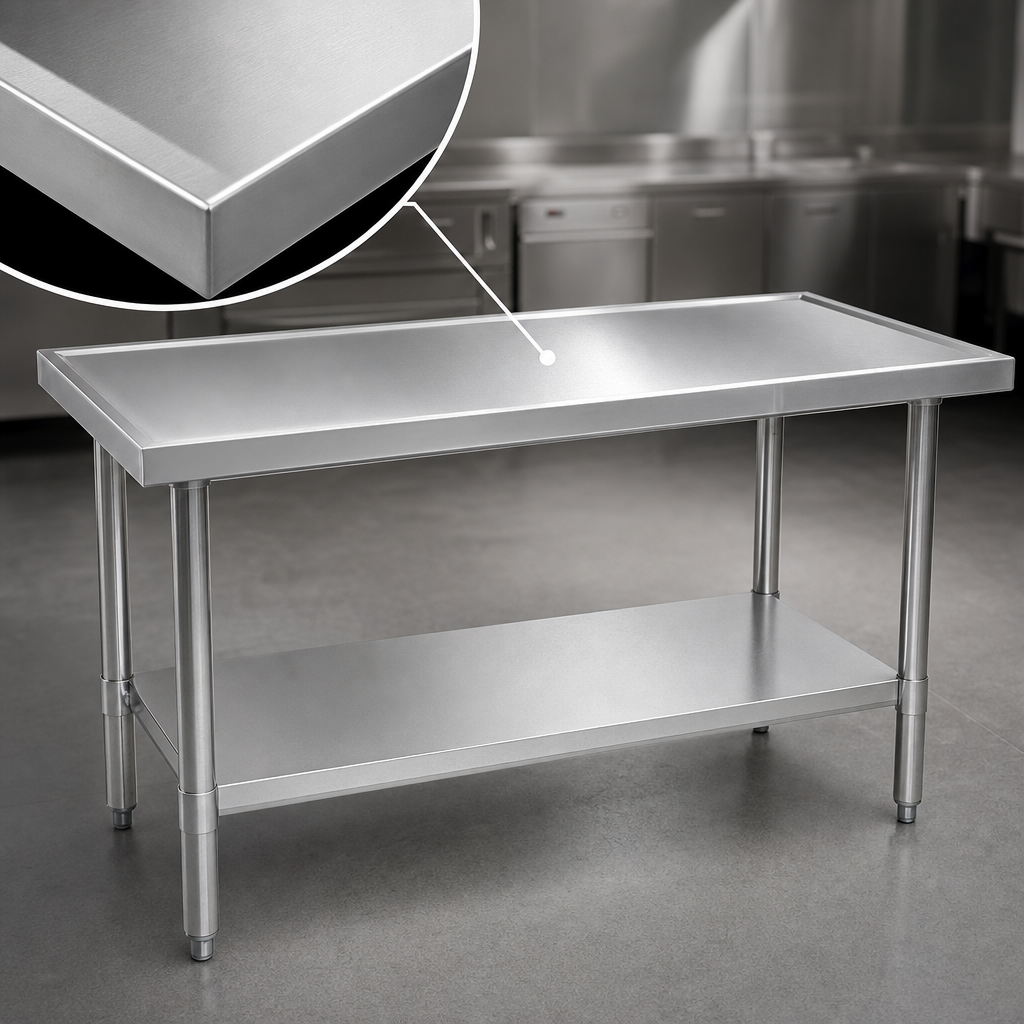 Heavy-Duty 14 Gauge 300 Series Stainless Steel Top
