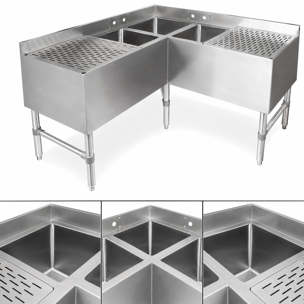 Three-Compartment Corner Layout