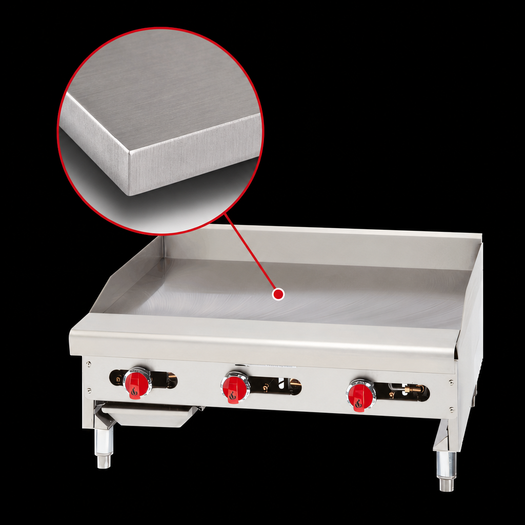1-Inch Polished Steel Griddle Plate
