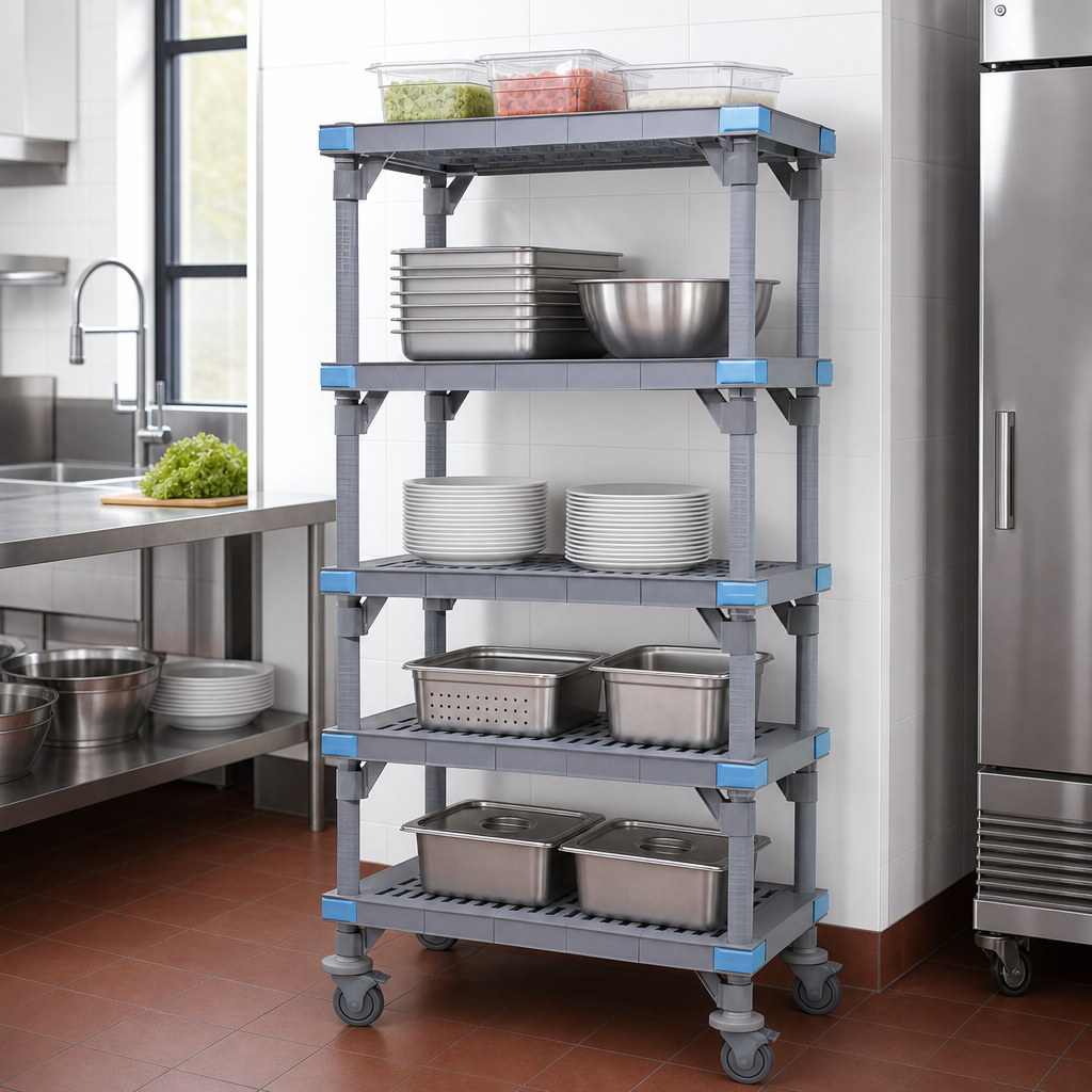 Five Open Grid Shelves