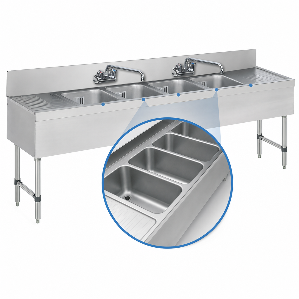 Four Sink Compartments