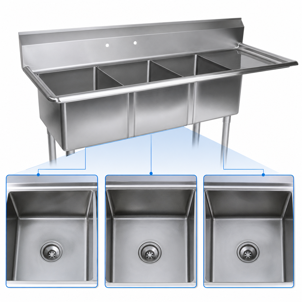 Three-Compartment Basin