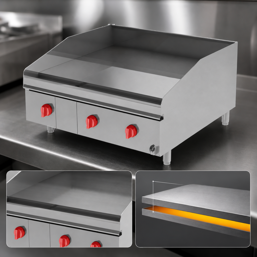 1-Inch Smooth Steel Griddle Plate