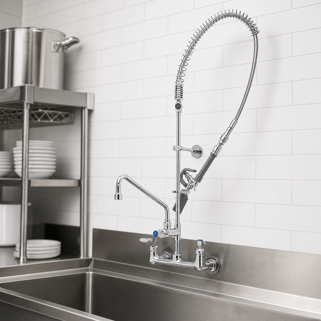 8-Inch Wall Mount Mixing Faucet