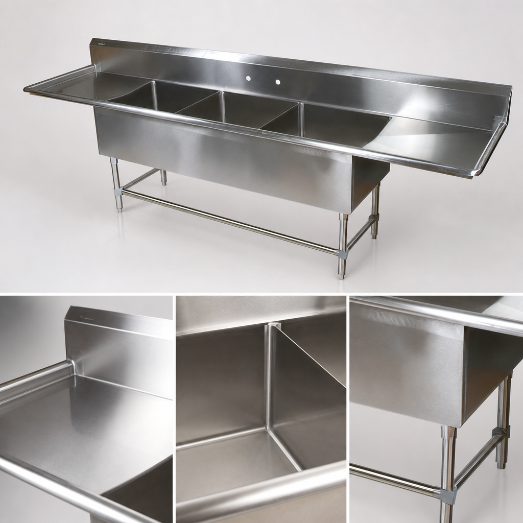 16-Gauge Type 300 Stainless Steel Construction