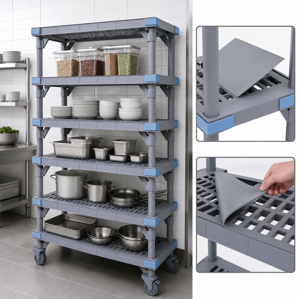 Five Open Grid Shelves