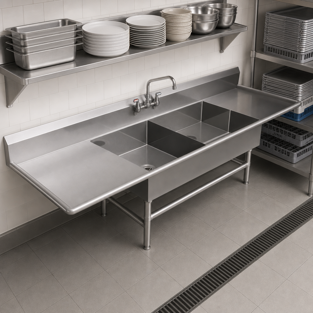 Three-Compartment Platter Sink