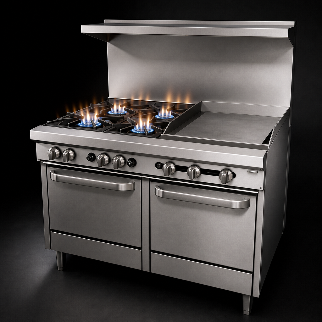 Four 28,000 BTU Open Burners