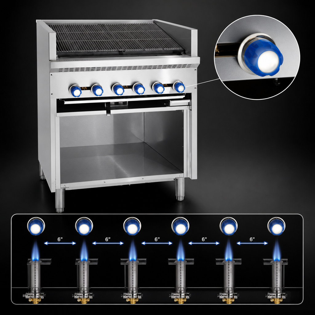 Six Individually Controlled Burners