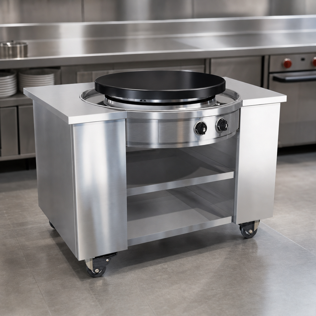 Circular Cooktop With Display Cooking Station