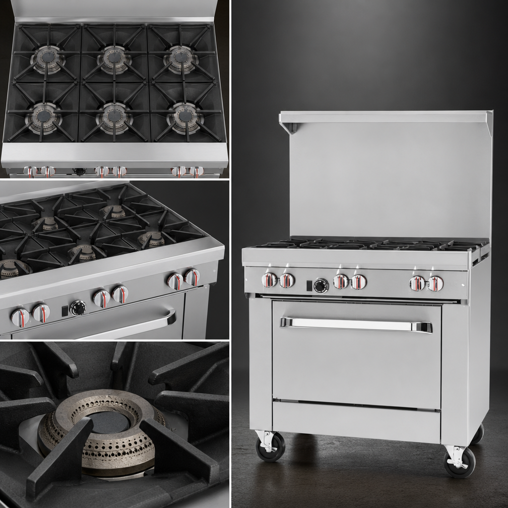 Six Open Burners