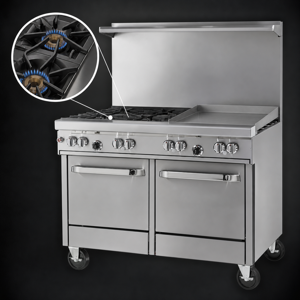 2 Non-Clog Open Burners