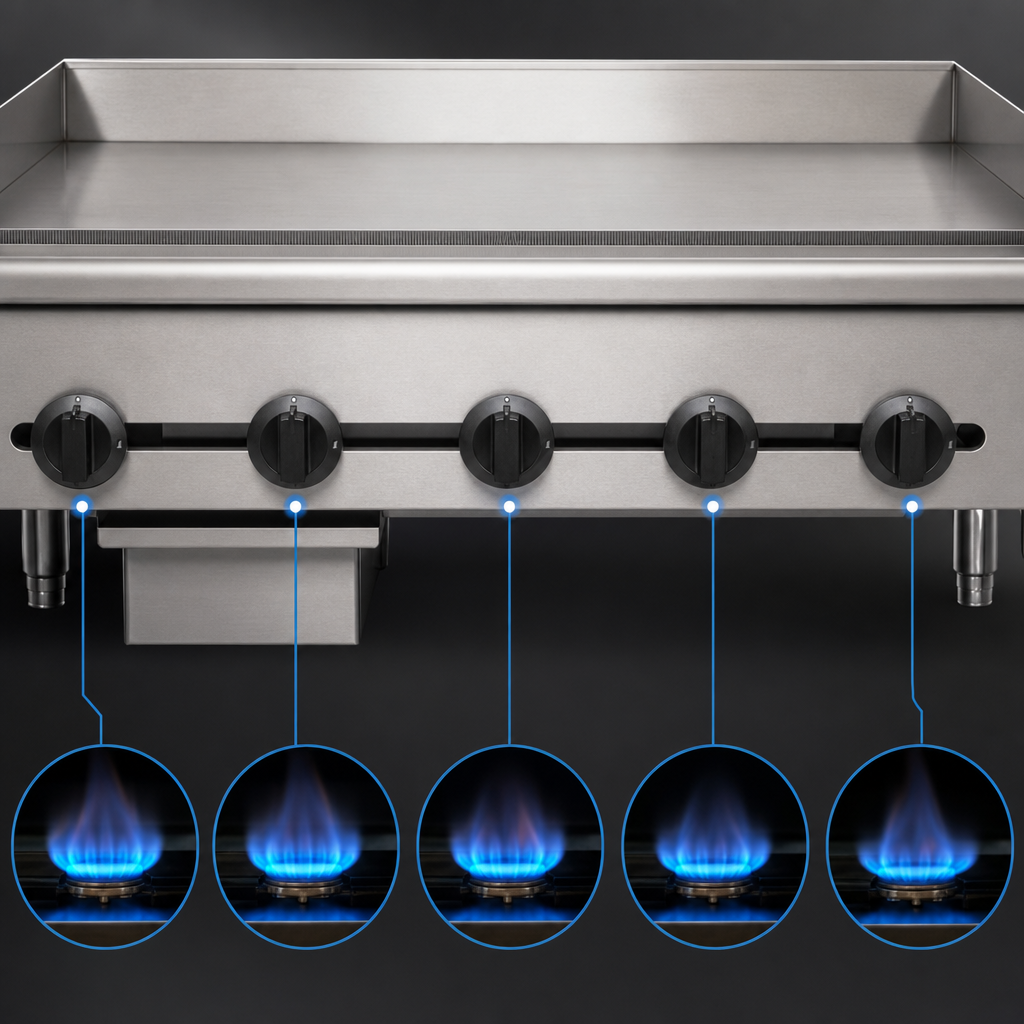 Five-Burner Manual Control Layout