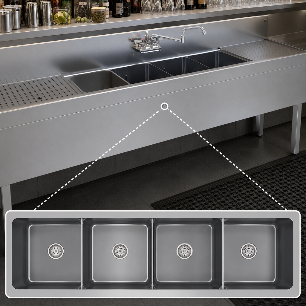 Four Sink Compartments