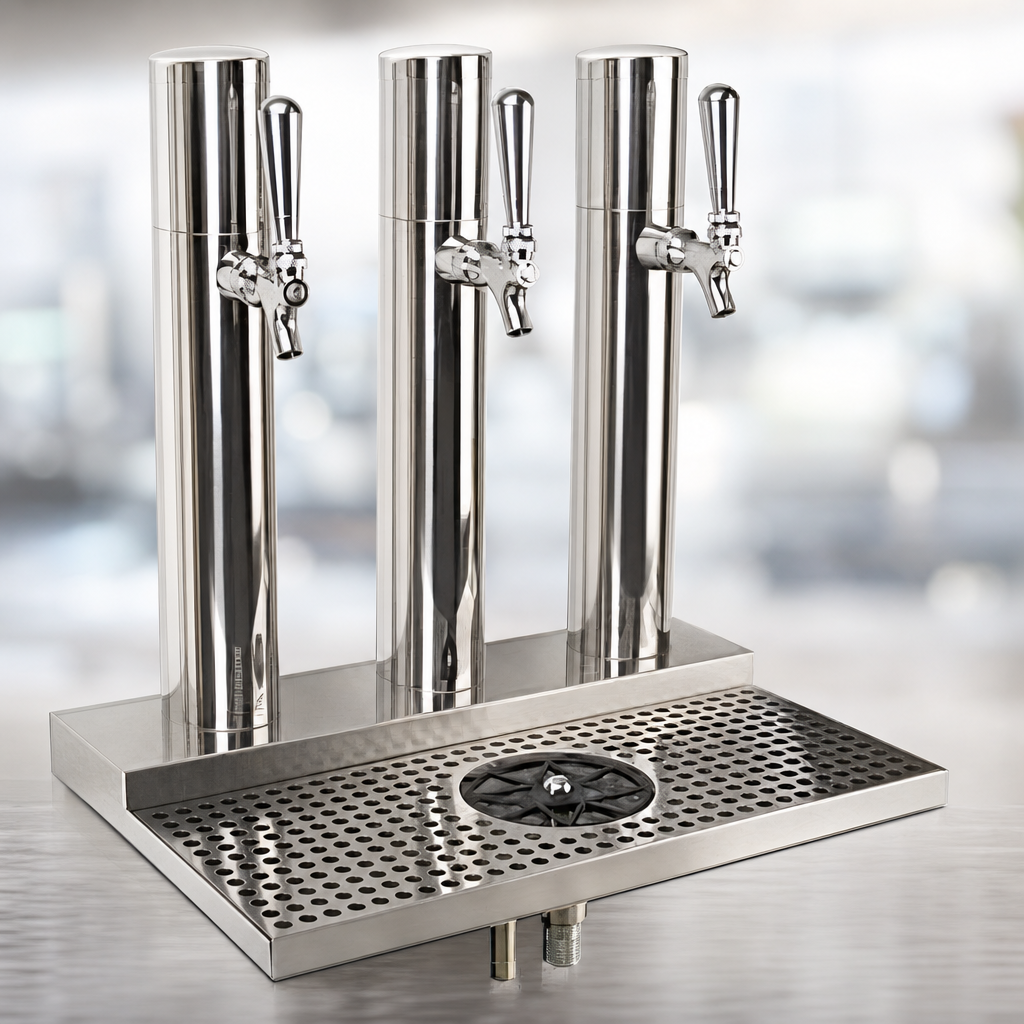 Three Stainless Steel Columns