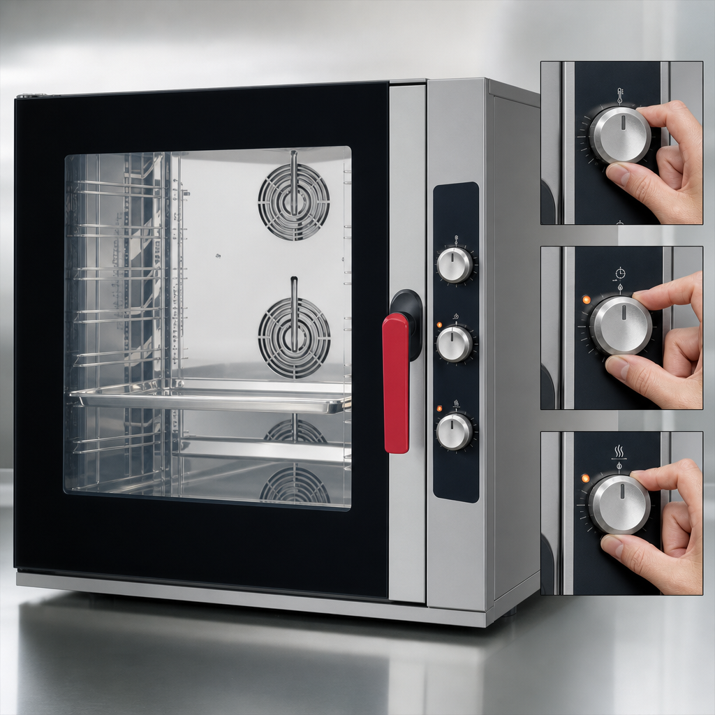 Manual Time, Temperature, and Steam Controls
