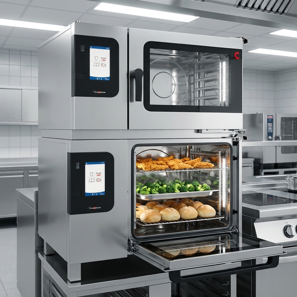 Experience the Advanced Closed System (ACS+) delivering perfectly crispy, steamed, and baked items with unmatched precision in this double-stacked combi oven.