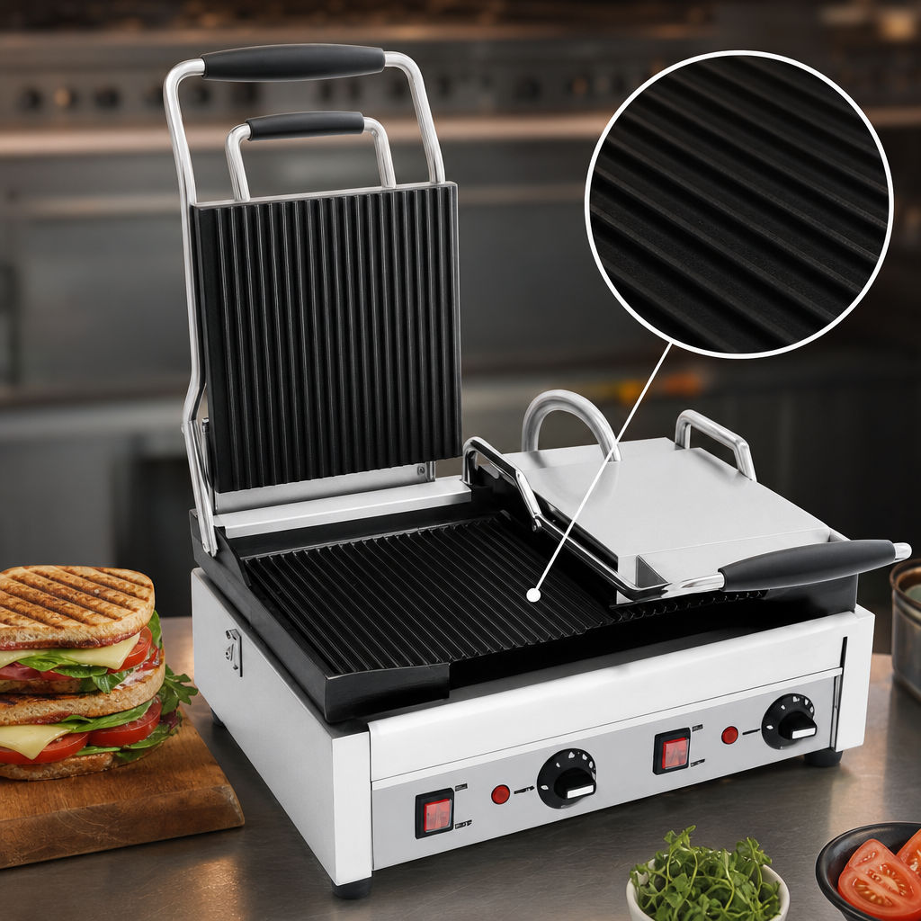 Double Ribbed Cast Iron Plates