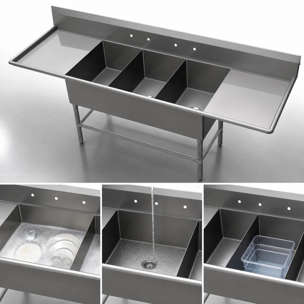 Three-Compartment Sink