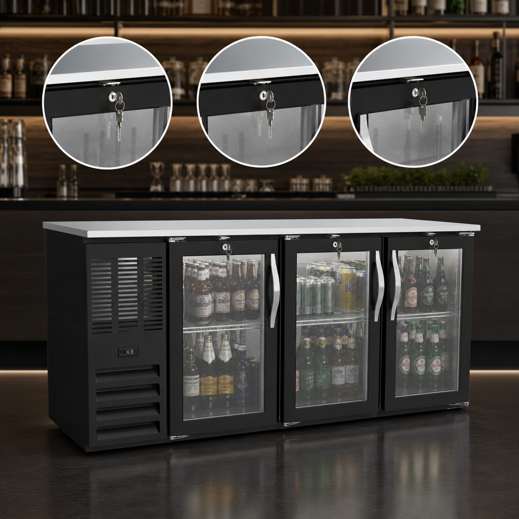 Three Locking Glass Doors