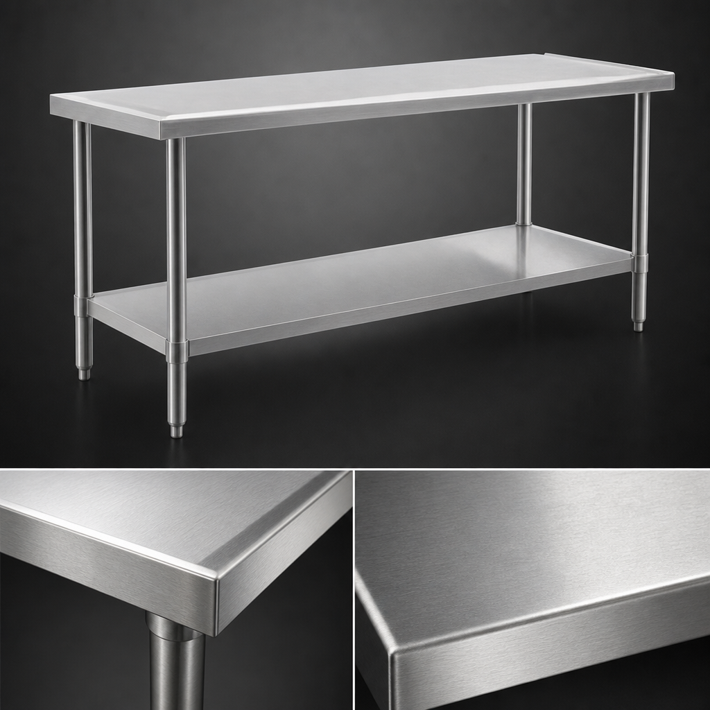 Heavy-Duty 14 Gauge 300 Series Stainless Steel Top