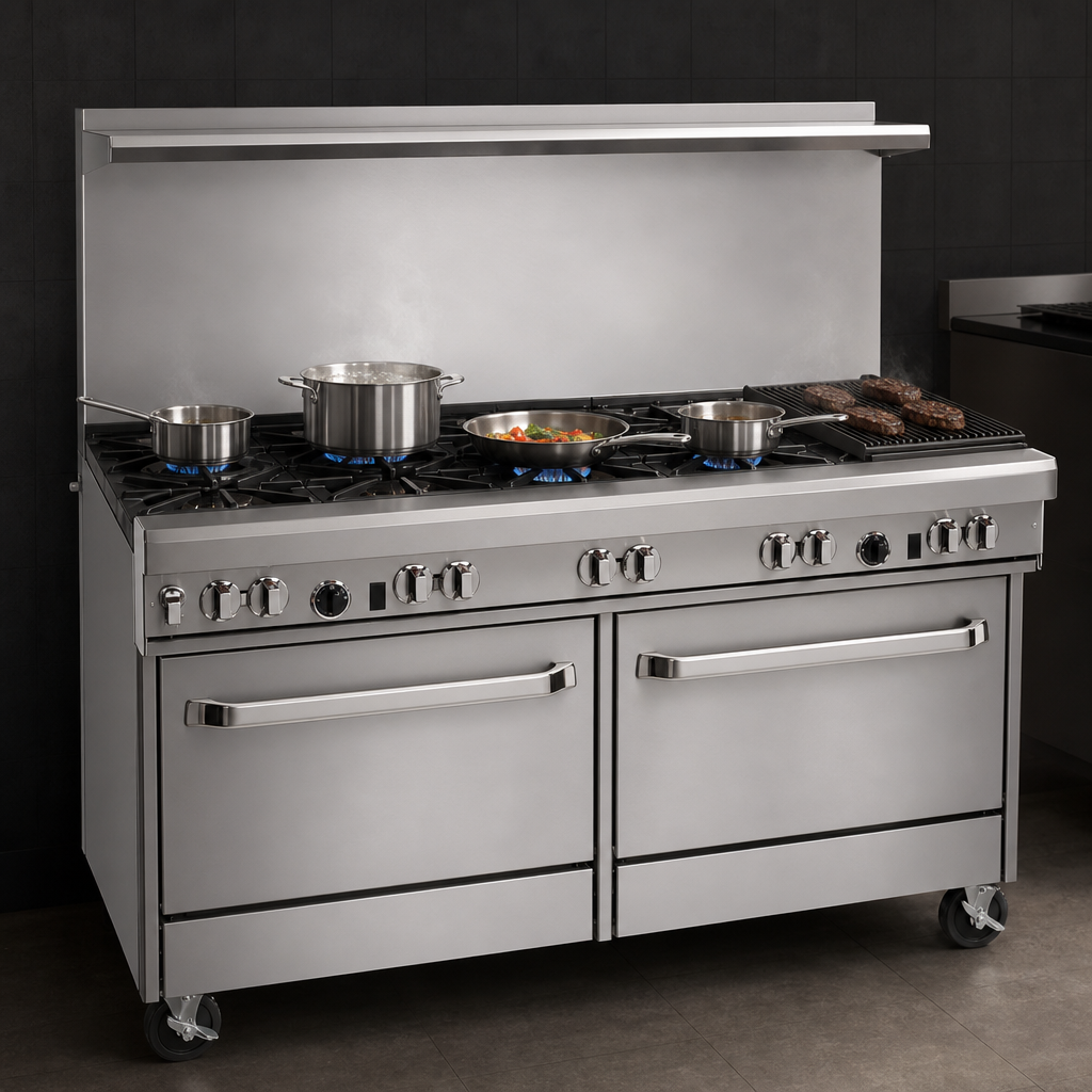 Six Non-Clog Open Burners