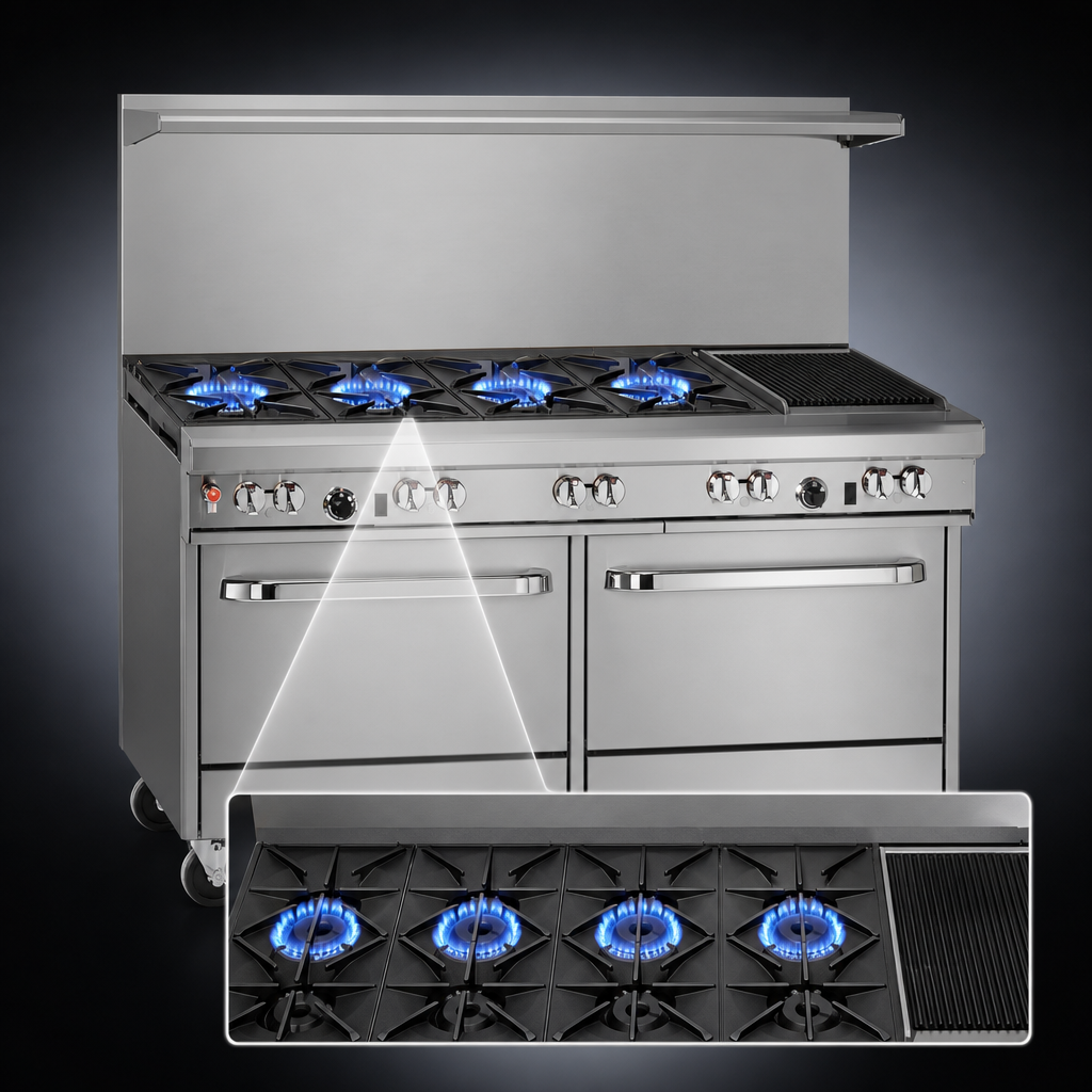 Four Pyromax Open Burners